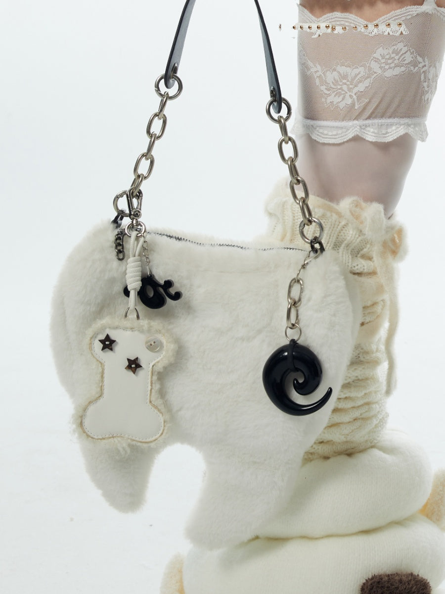 Irregular White Fang Shoulder Bag