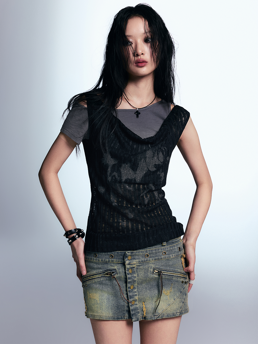 Punk Graffiti Fake Two-Piece T-Shirt