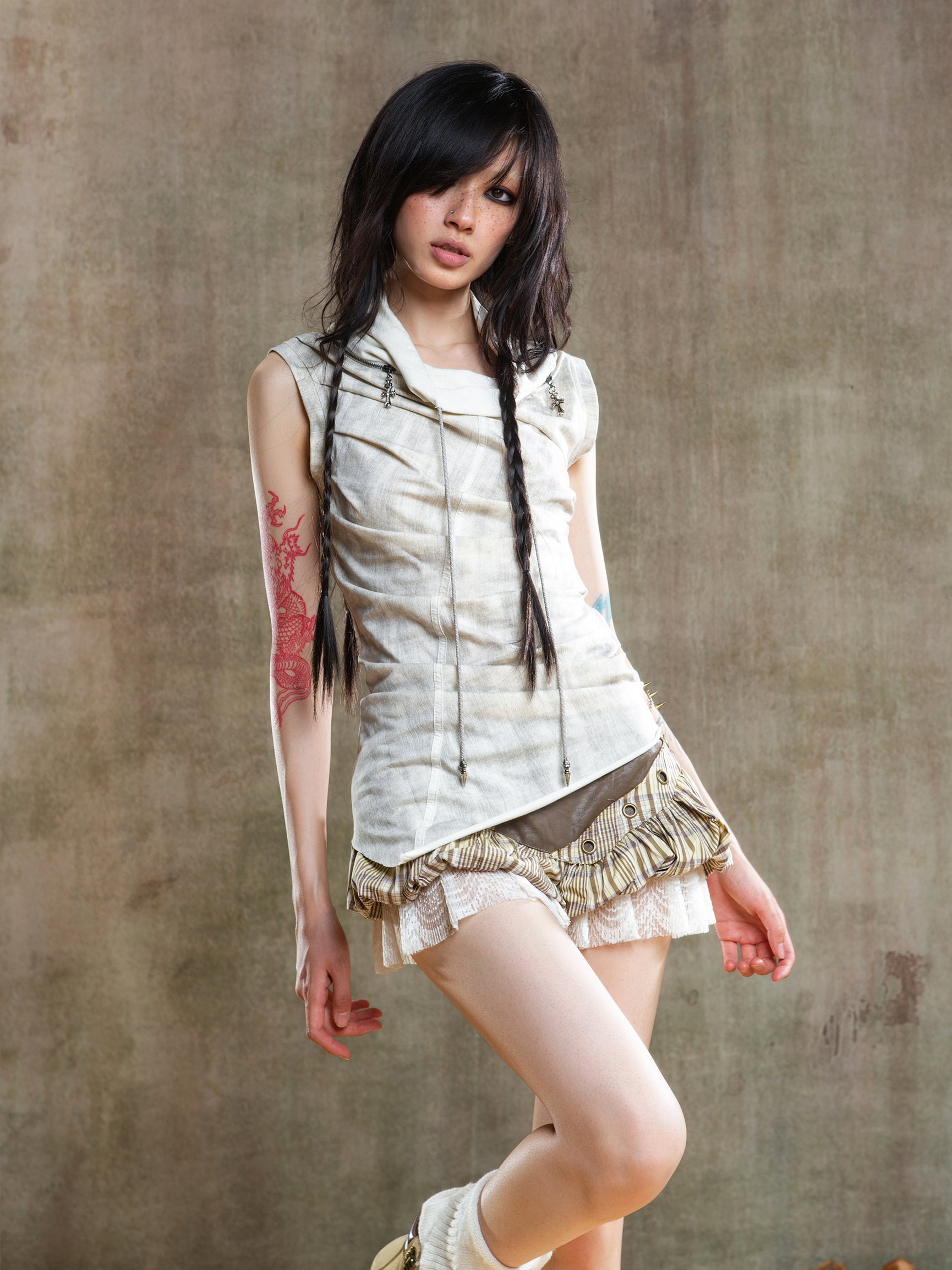 Pleated Asymmetrical Tank Top
