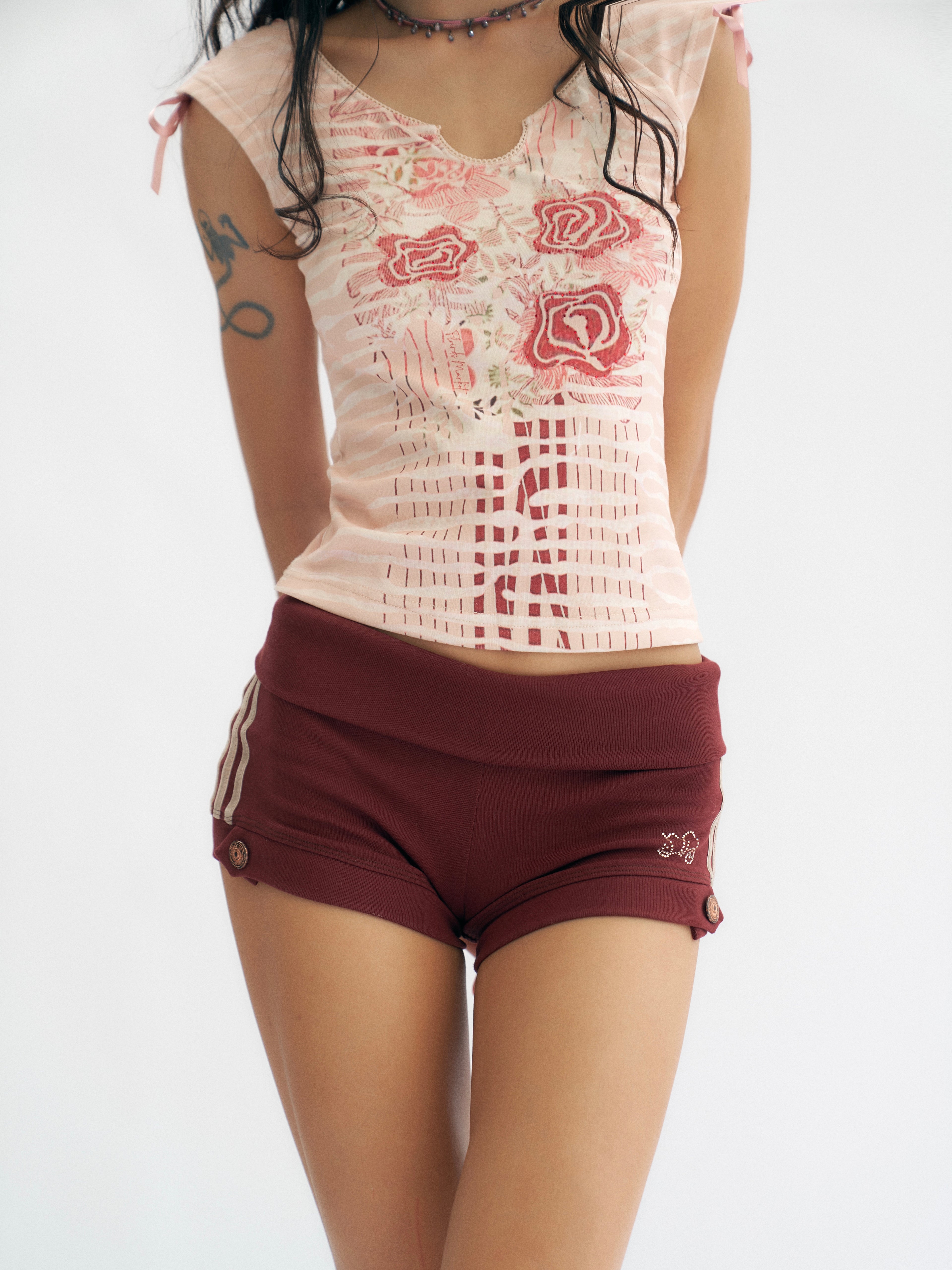 Fold-Over Waist Casual Shorts