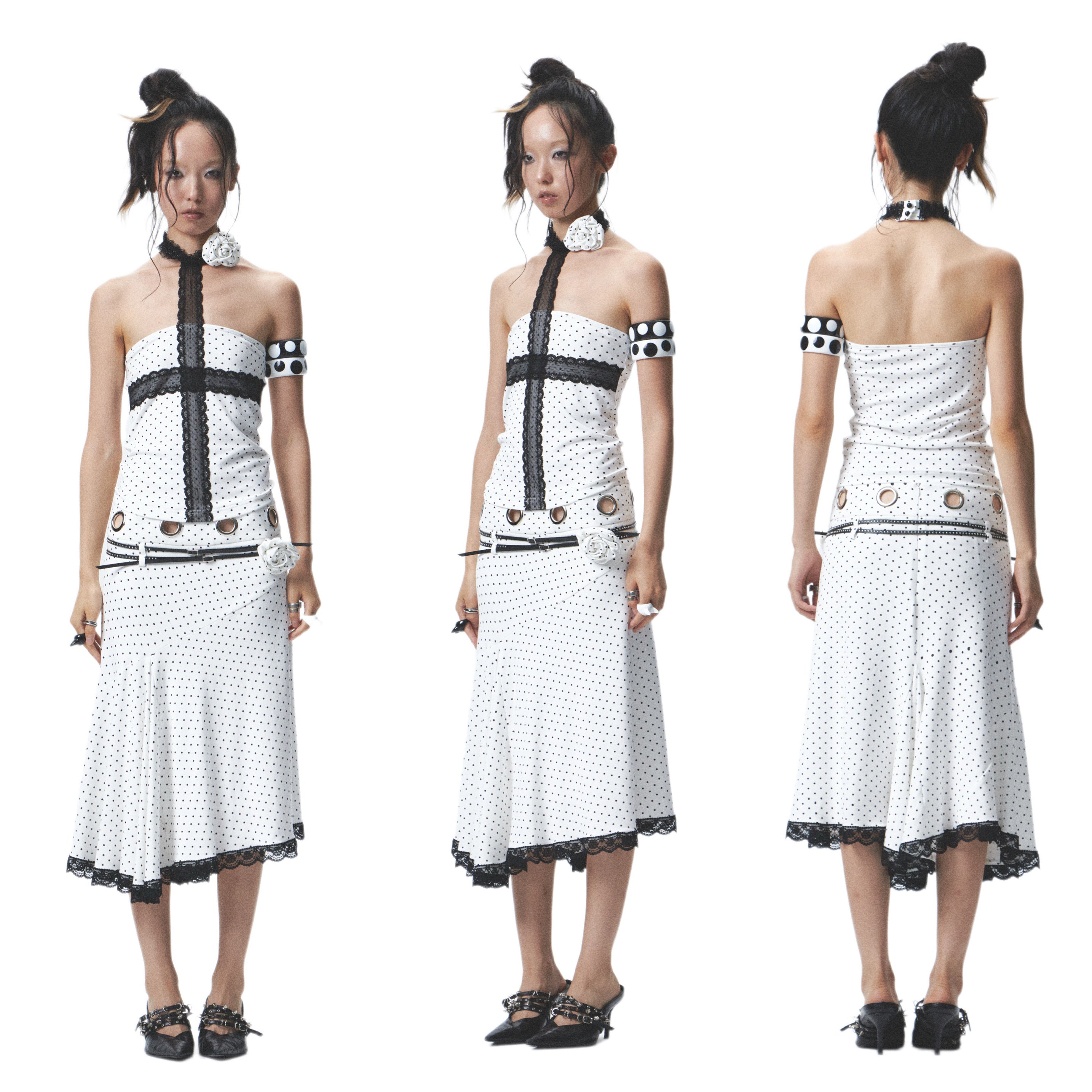 Polka Dot Tube Top & Halter Skirt