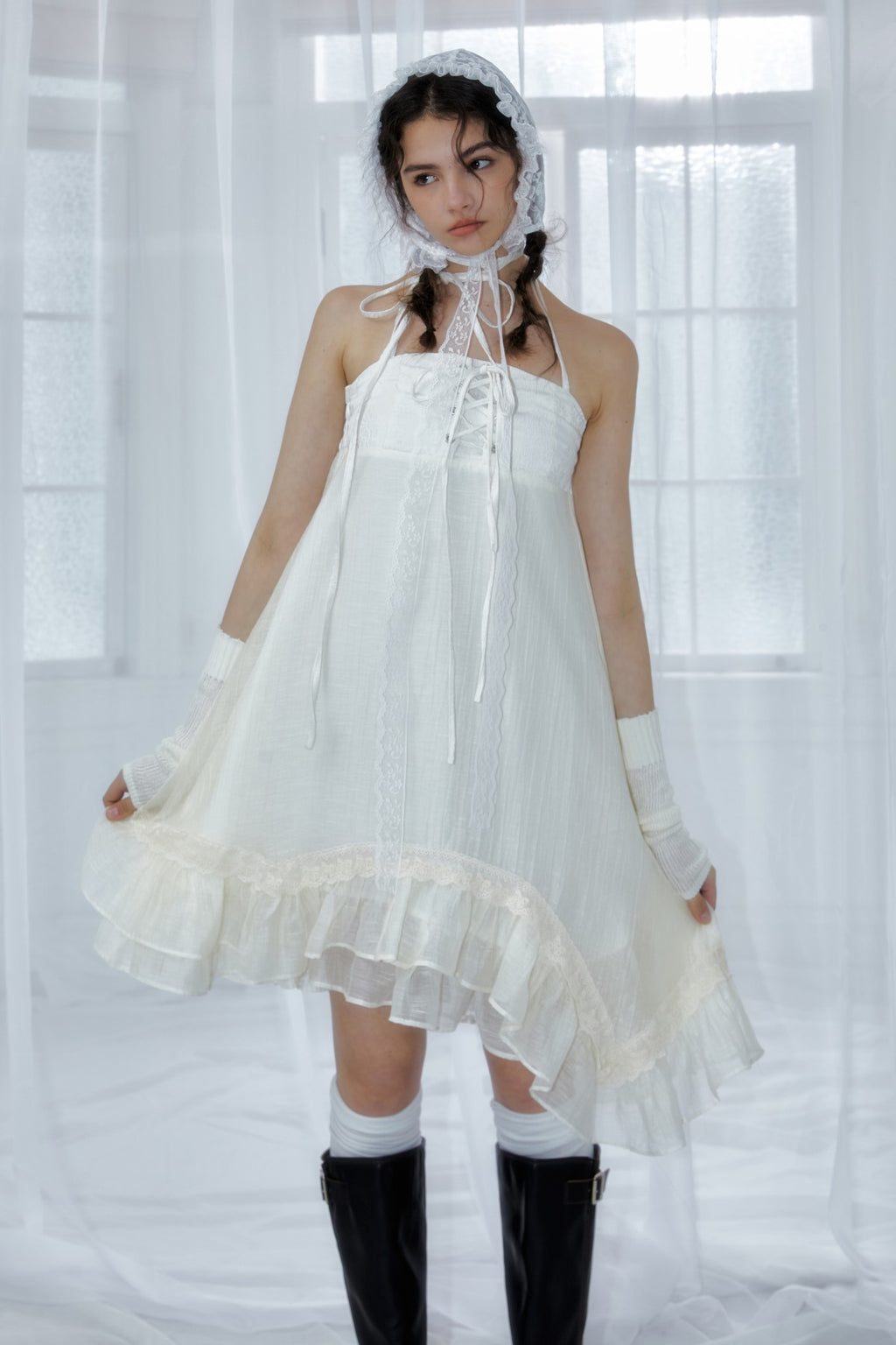 Halterneck irregular Convertible Tube/Skirt 2-in-1