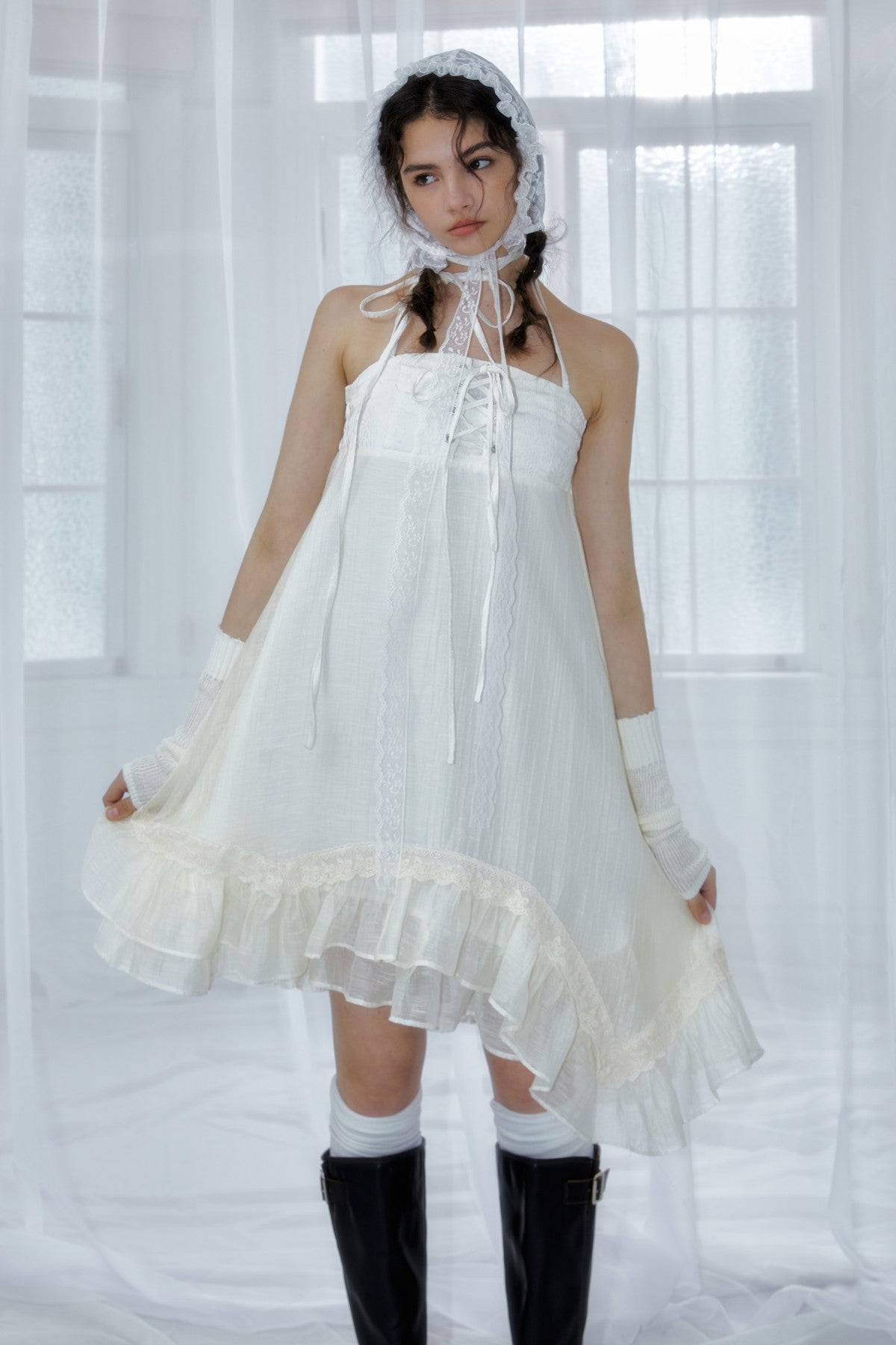 Halterneck irregular Convertible Tube/Skirt 2-in-1