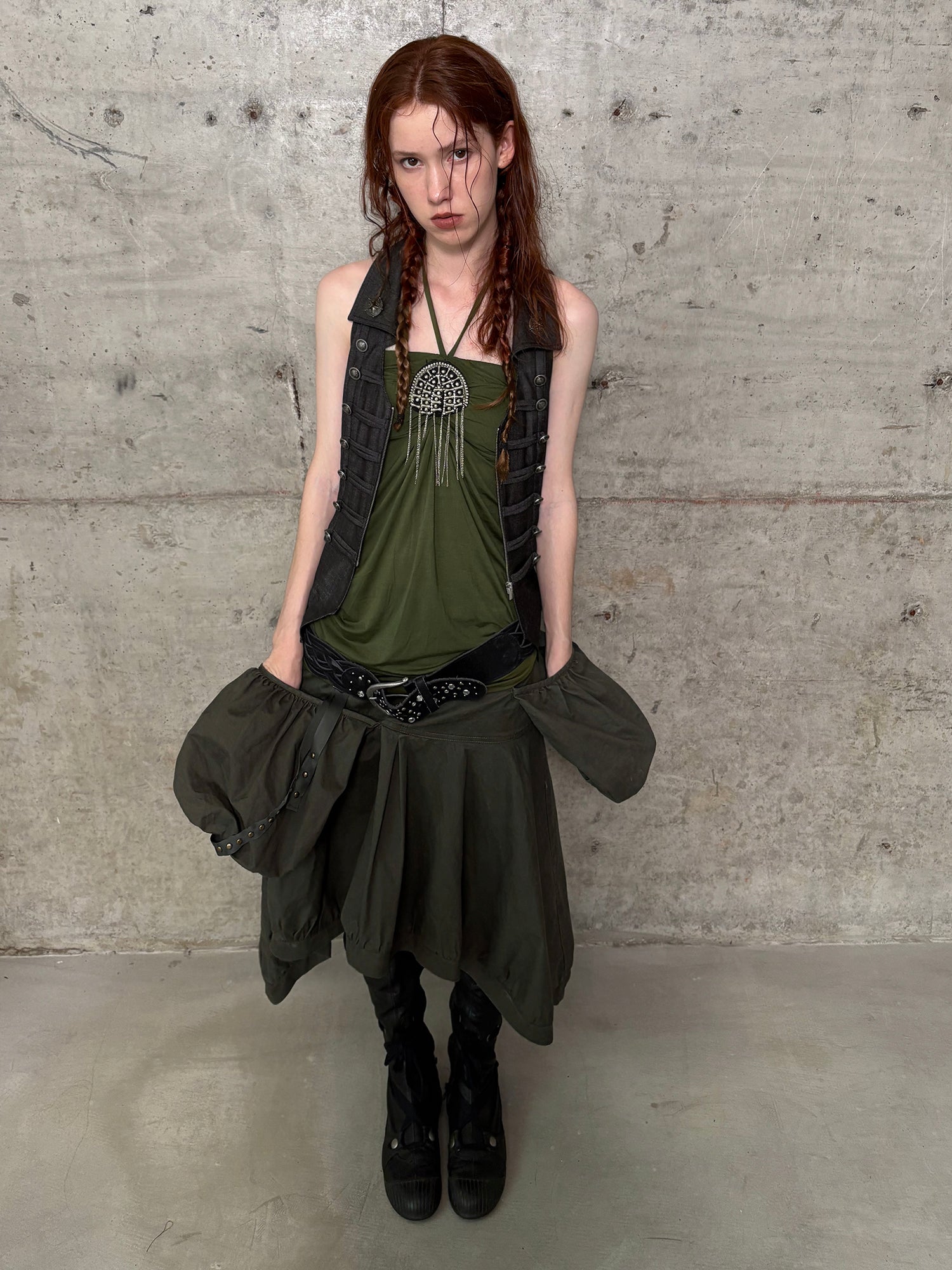 Cargo Pocket Midi Skirt