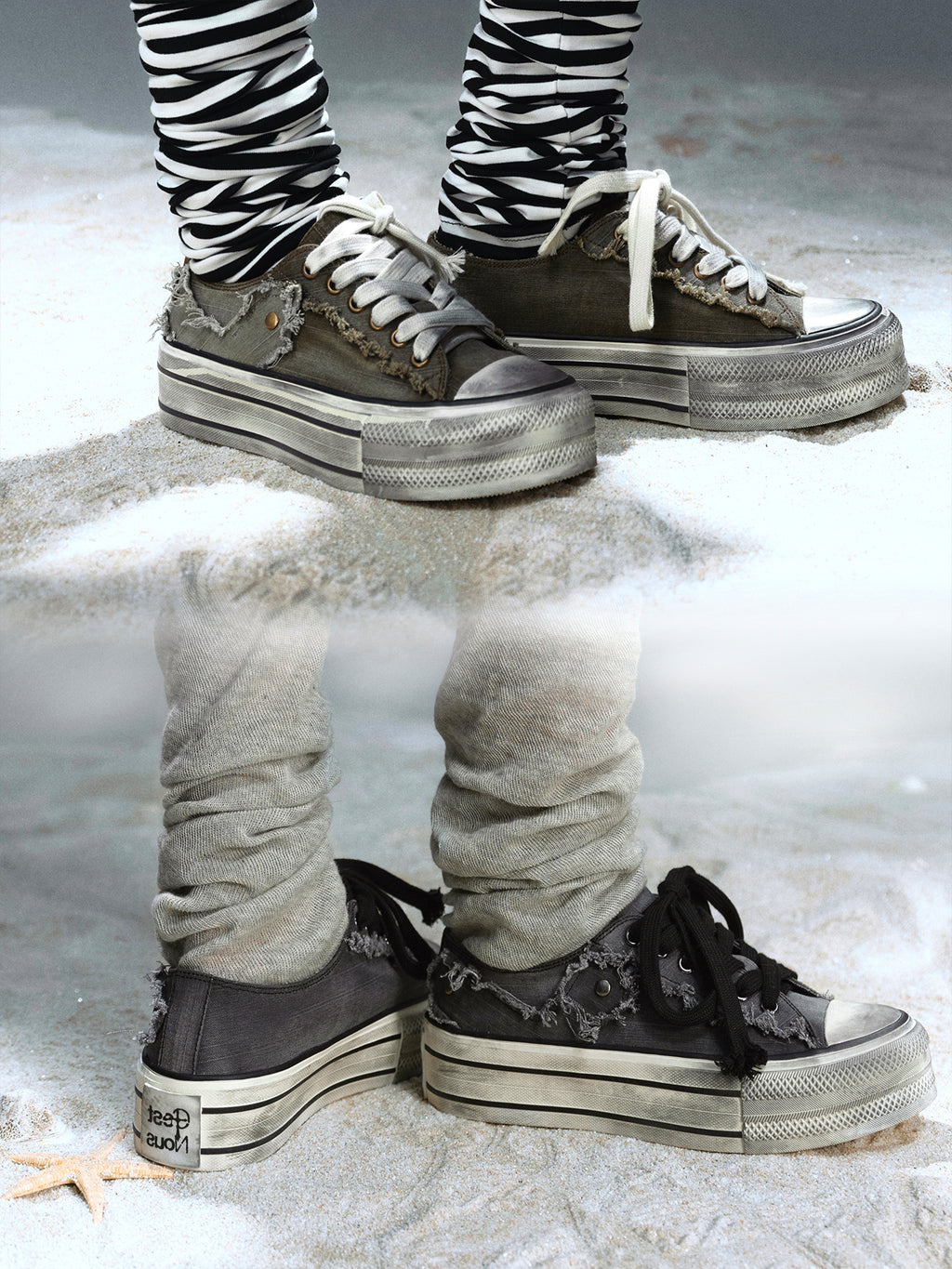 Patchwork Cross Vintage Canvas Sneakers