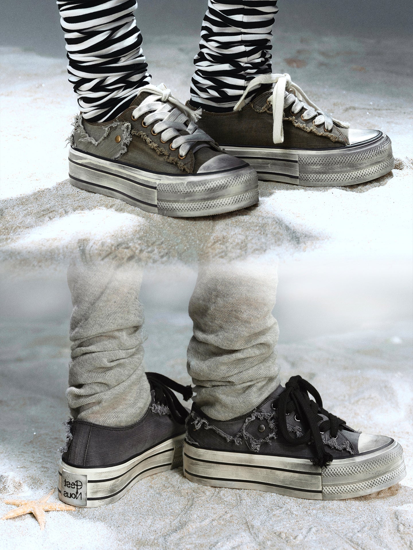 Patchwork Cross Vintage Canvas Sneakers