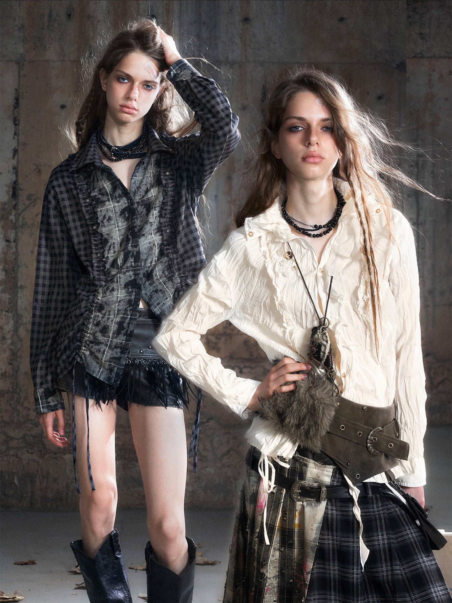 Ruffle Panel Chiffon Blouse