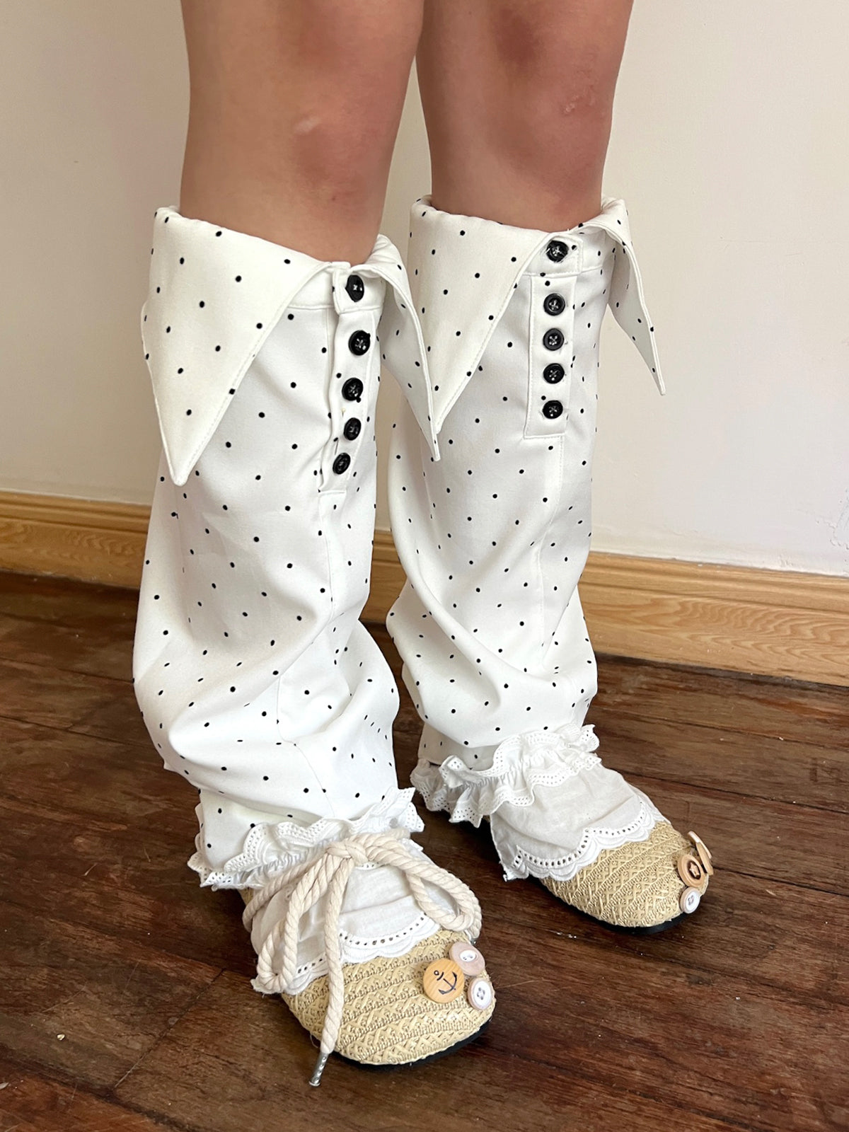 Polka Dot Elastic Leg Warmers
