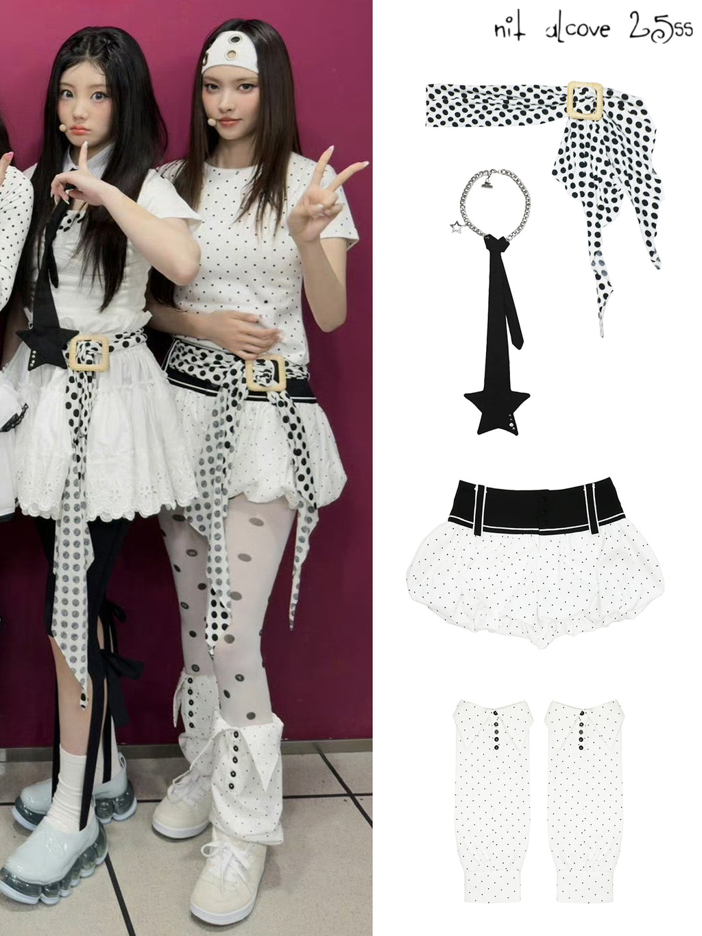 Polka Dot Studded Adjustable Necktie Choker