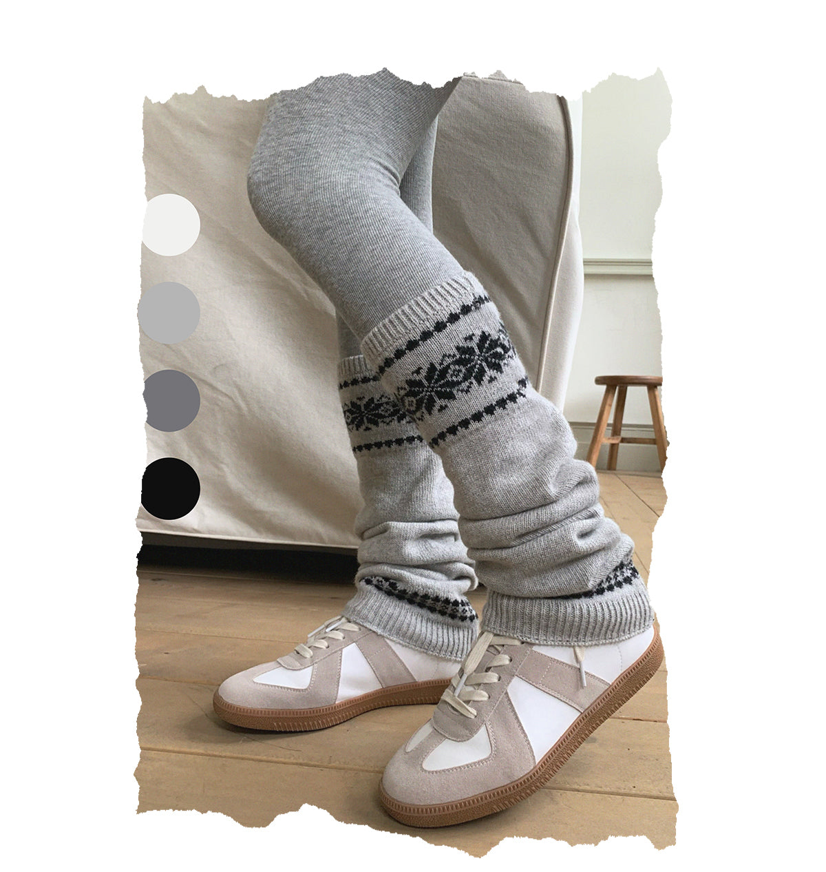 Festive Print Retro Leg Warmers