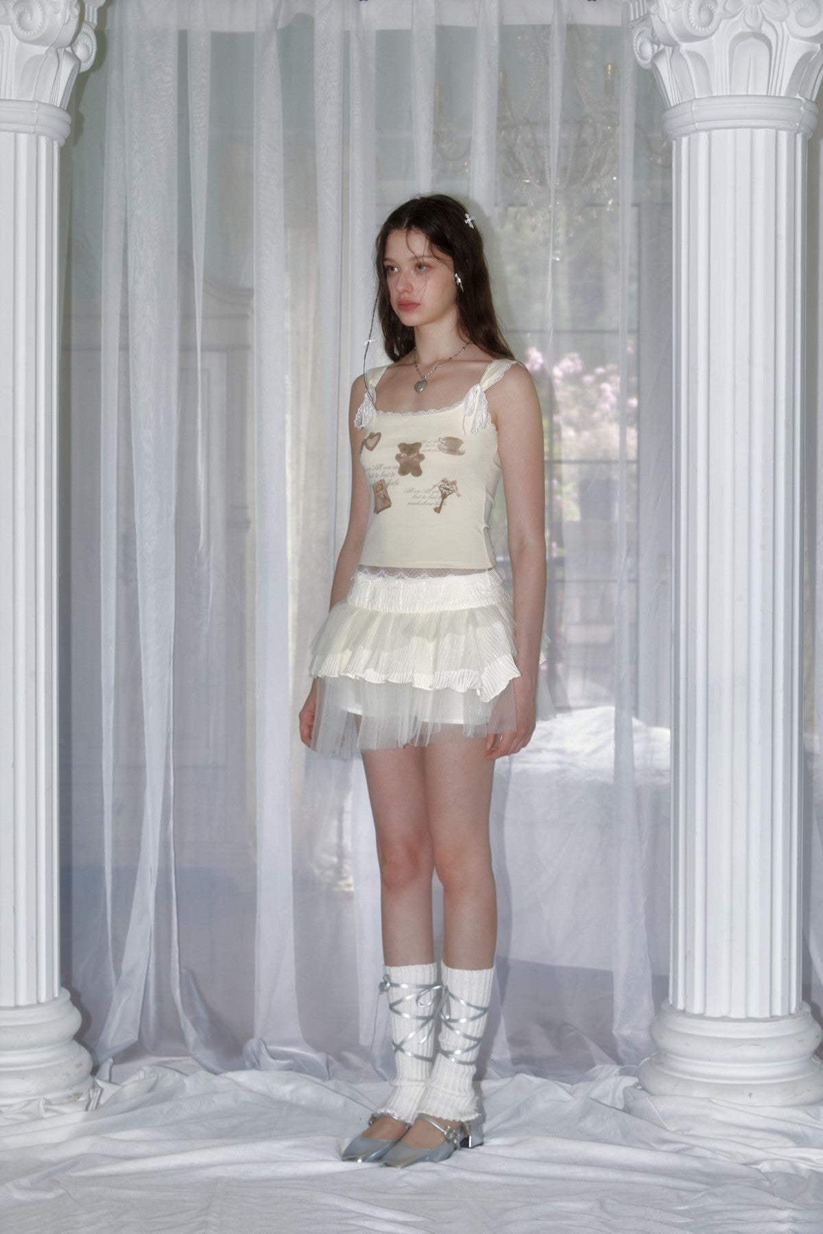 Beige irregular cake dress