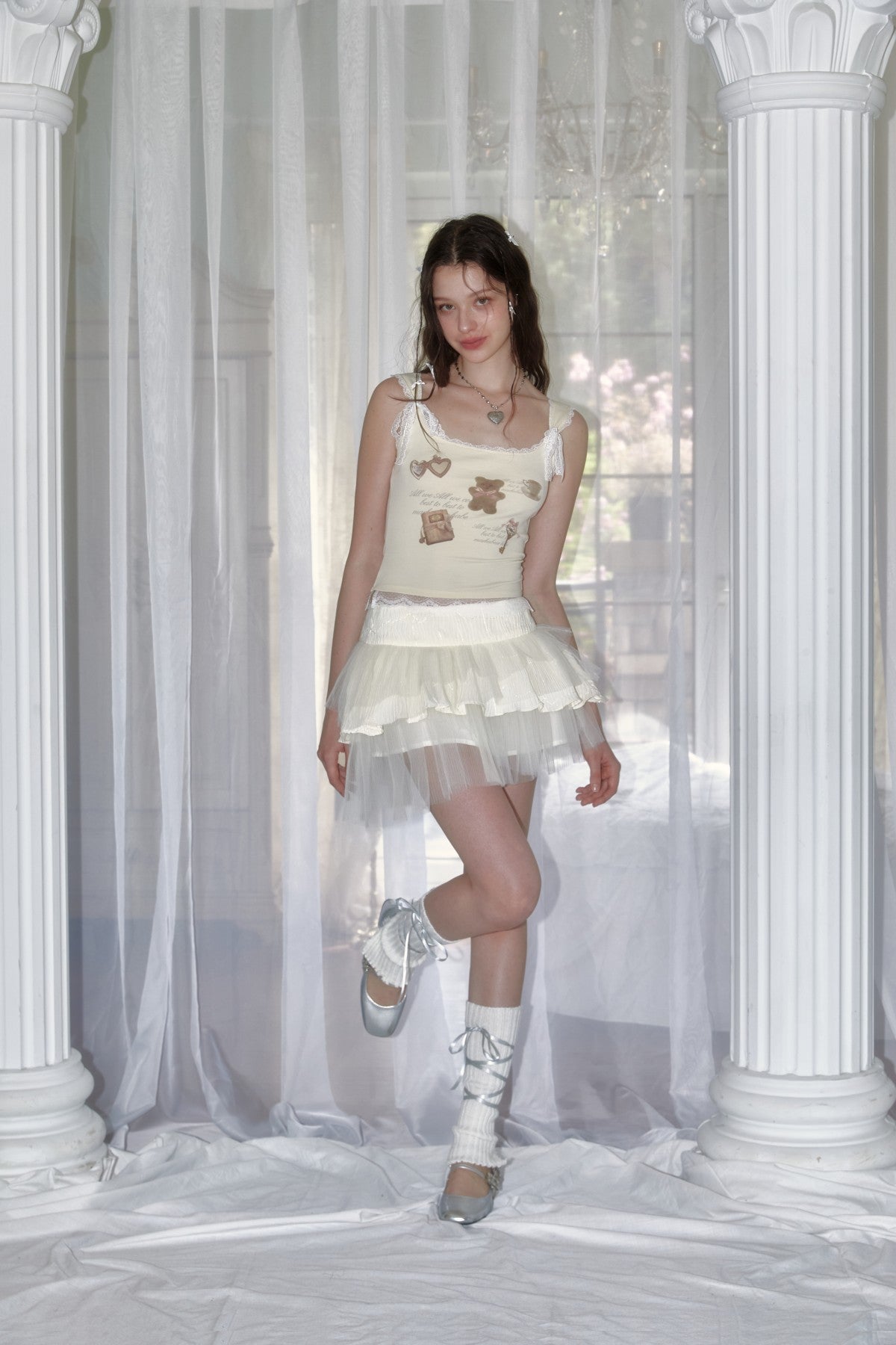 Beige irregular cake dress