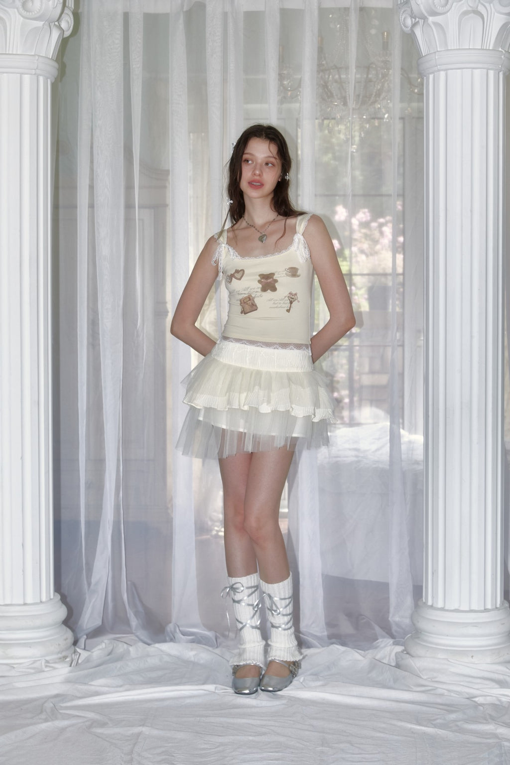 Beige irregular cake dress