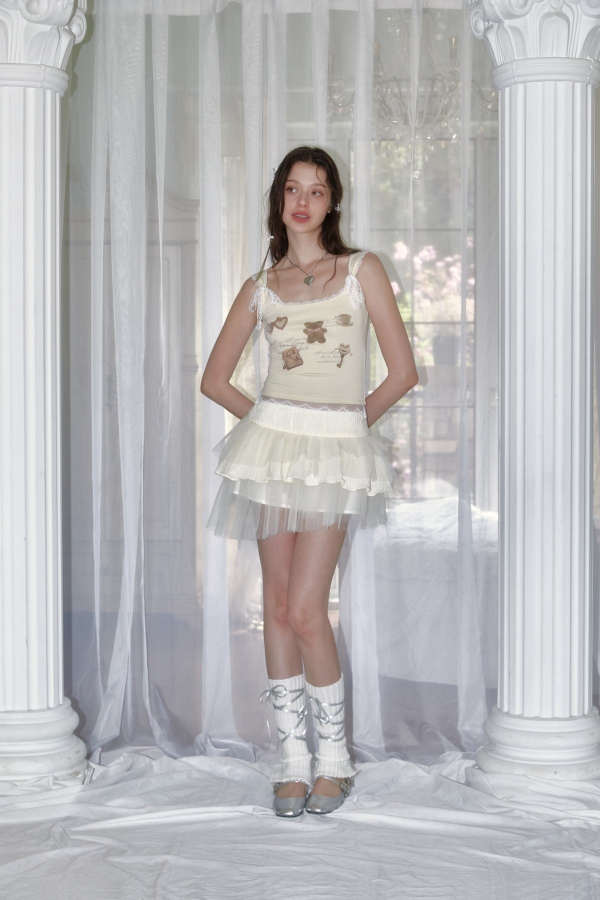 Beige irregular cake dress