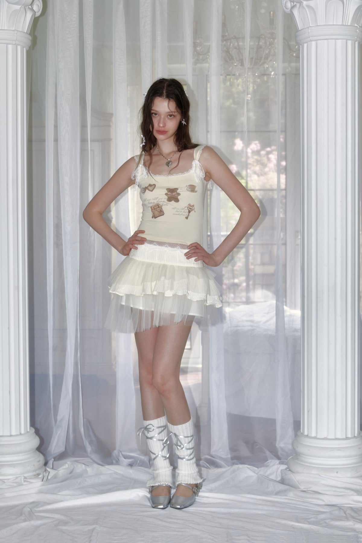 Beige irregular cake dress