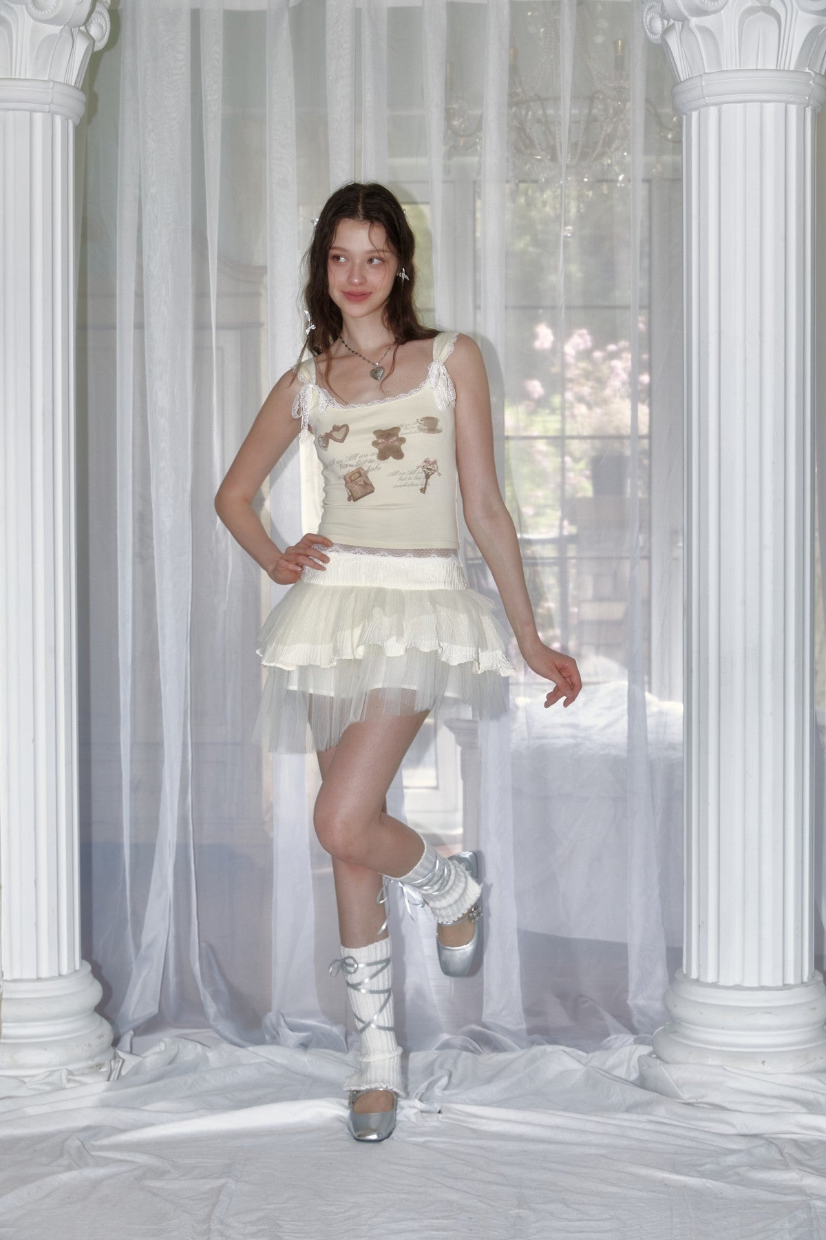 Beige irregular cake dress