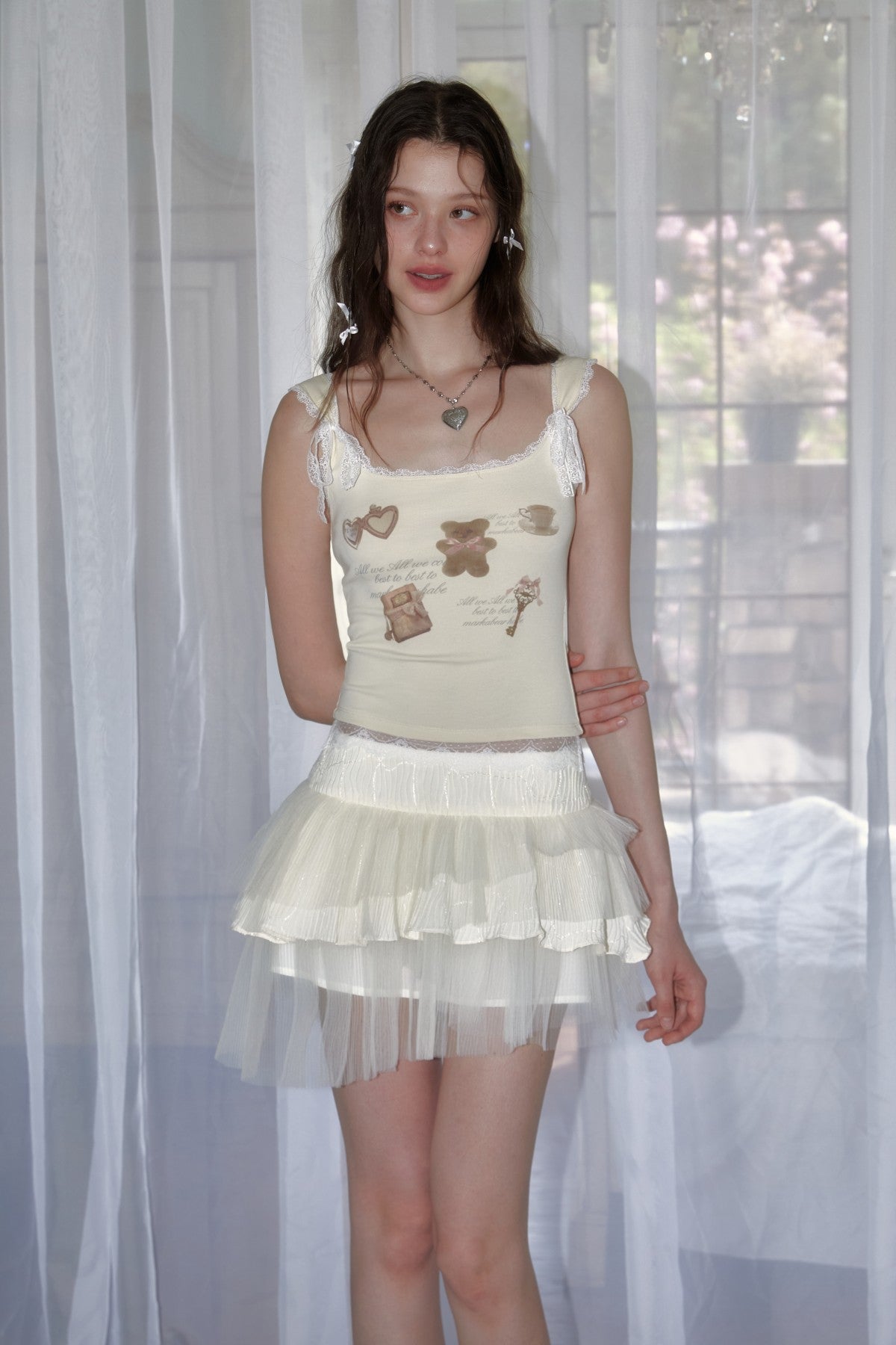 Beige irregular cake dress