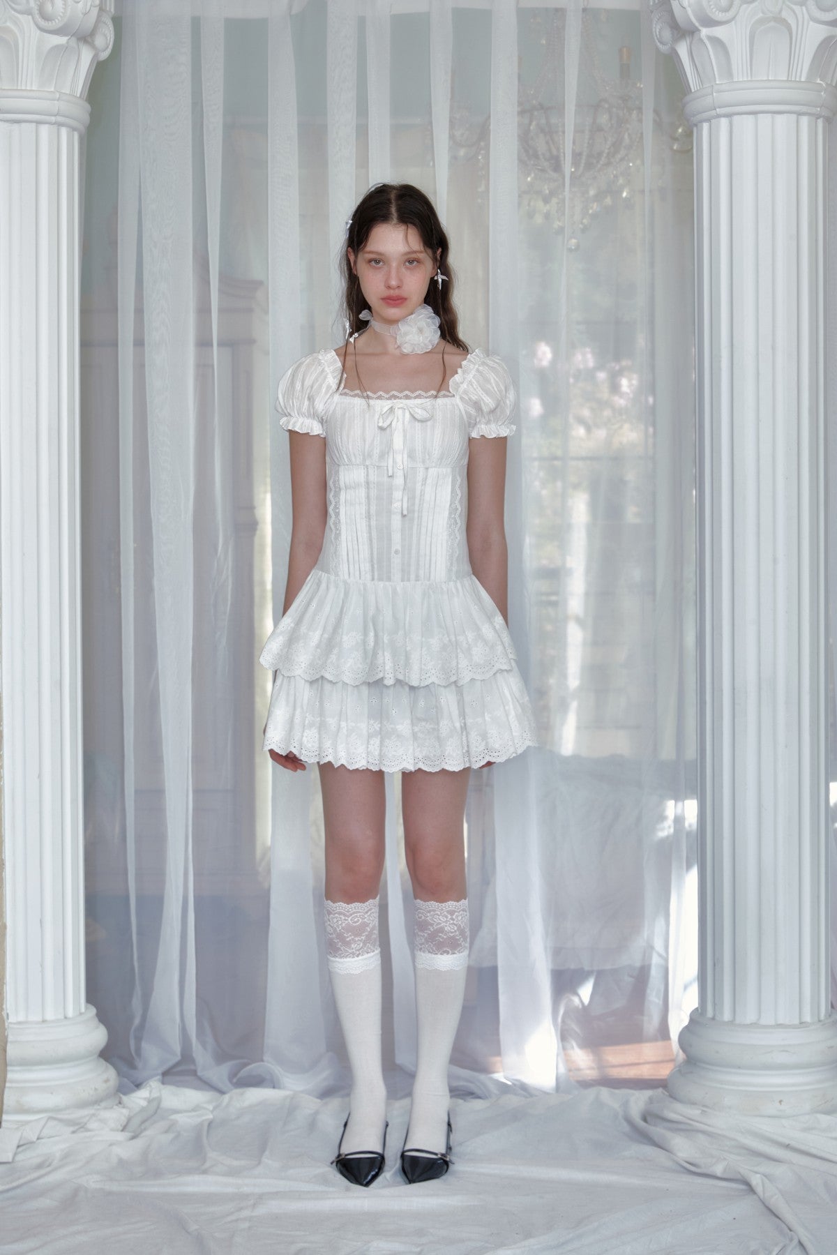 Lace jacquard dress