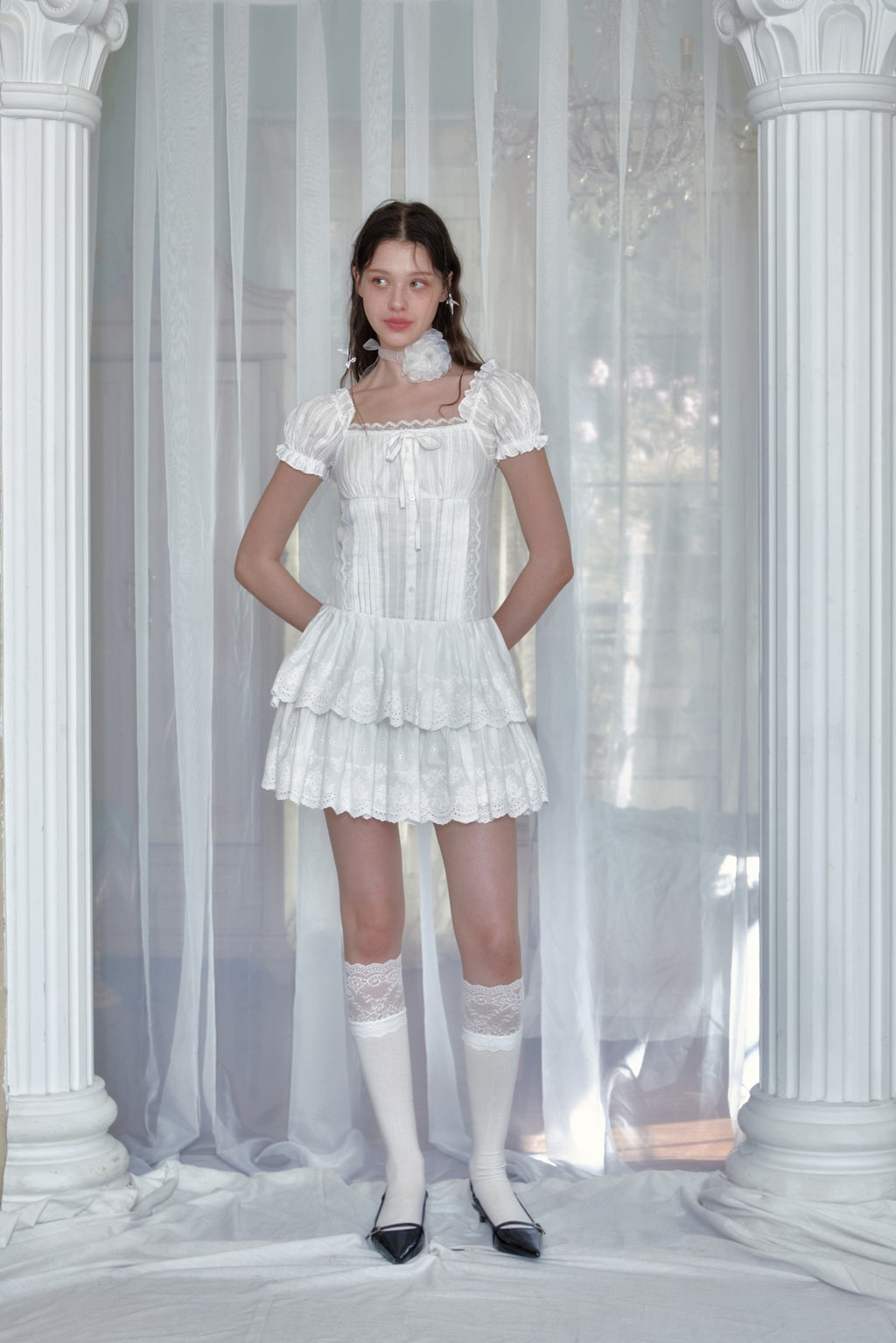 Lace jacquard dress