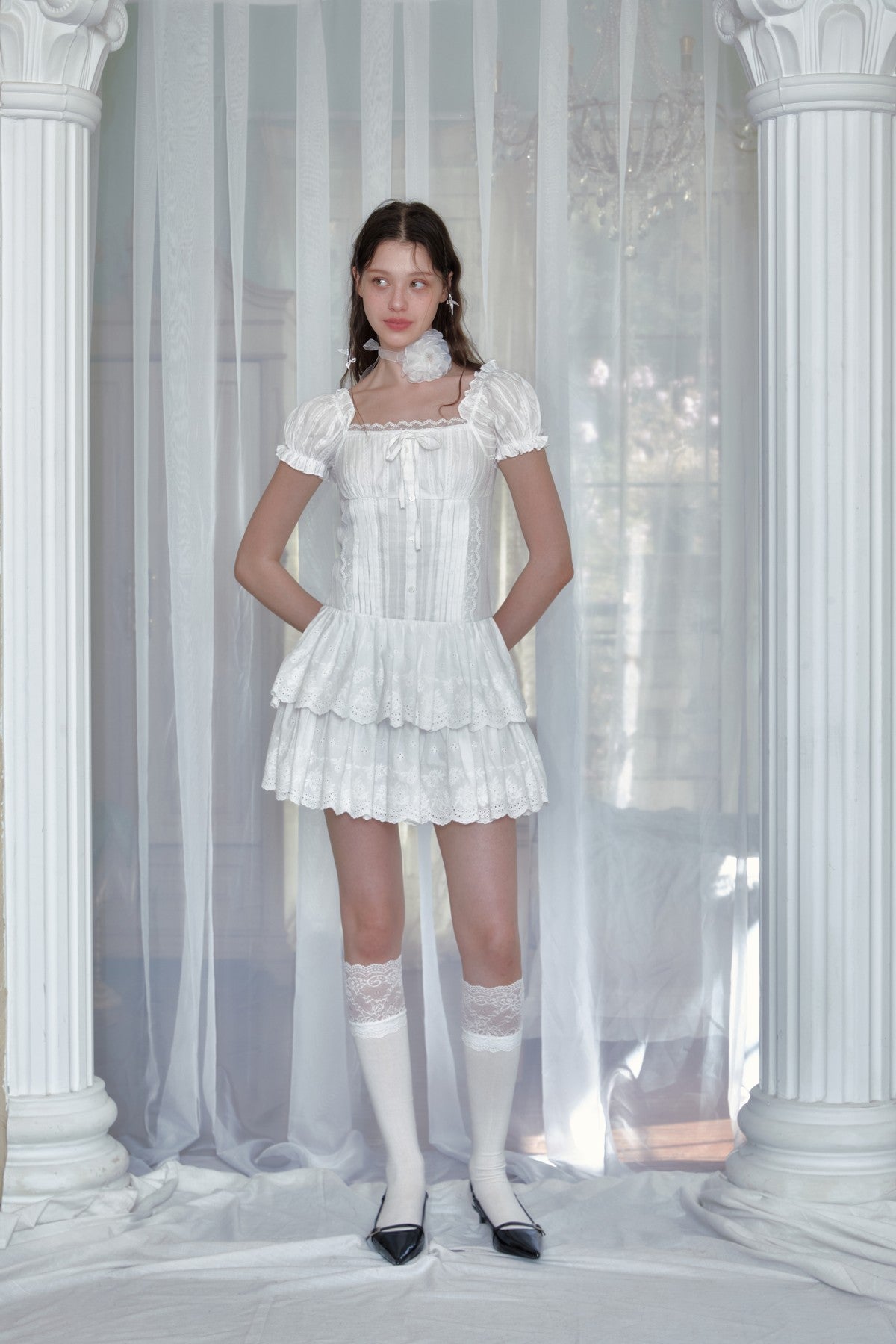 Lace jacquard dress