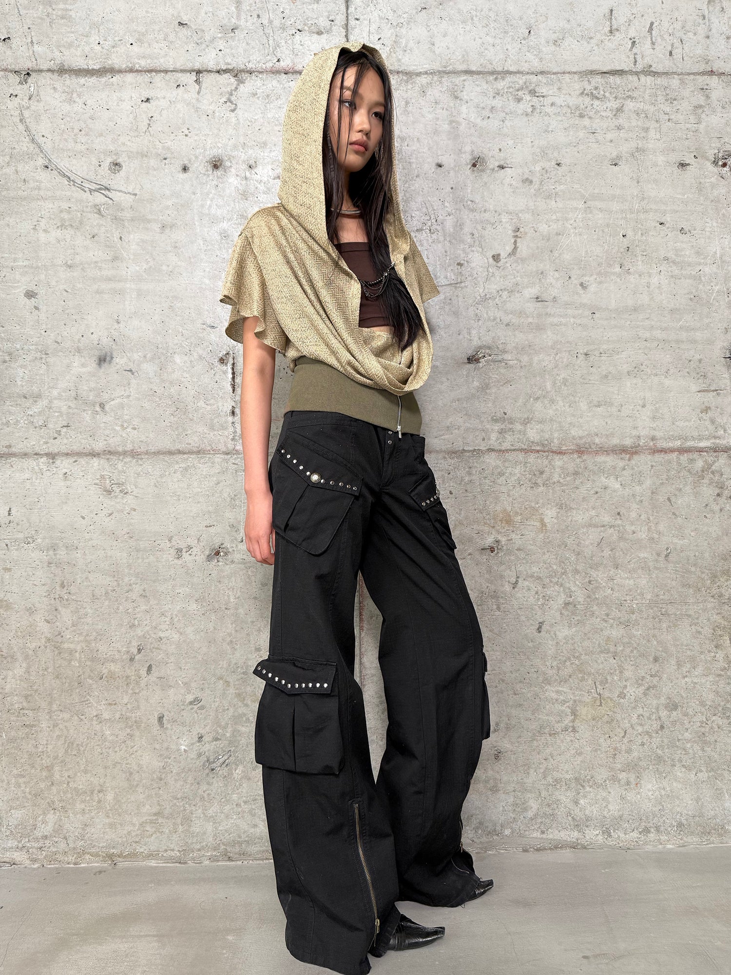 Western Style Wide-Leg Utility Pants