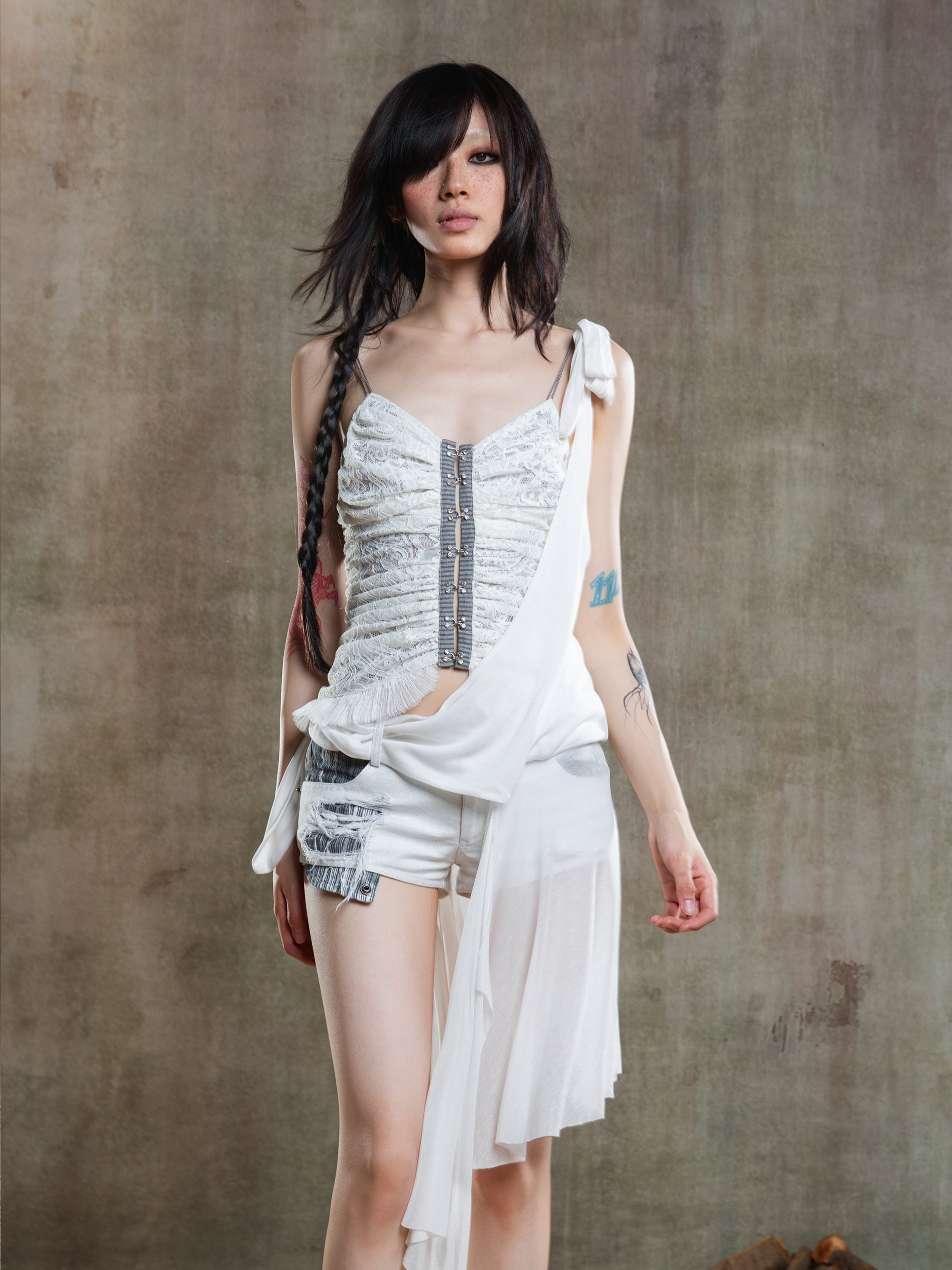 Pleated Lace Camisole