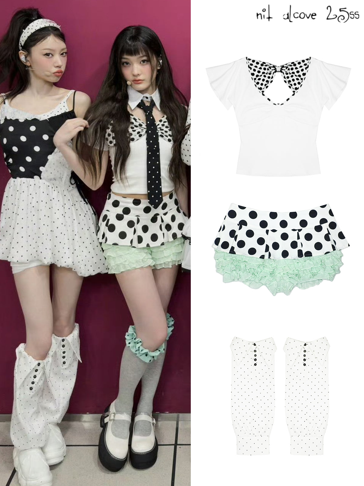 Polka Dot Elastic Leg Warmers