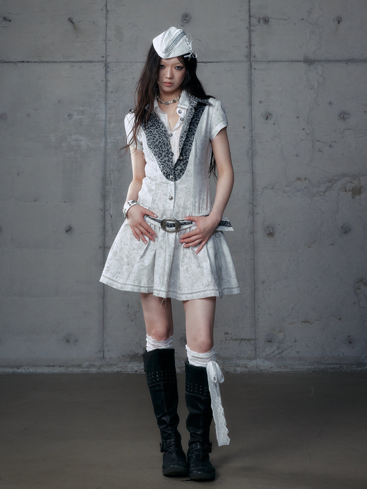Short Sleeve Fake Two-Piece Dress