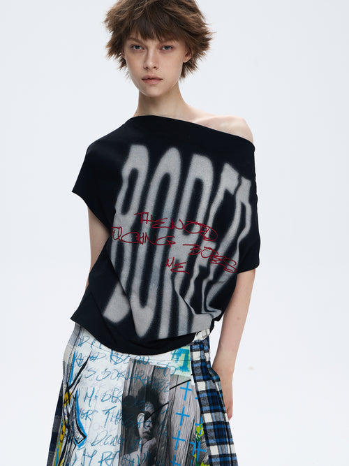 "BORED" Embroidered Deconstructed Tee