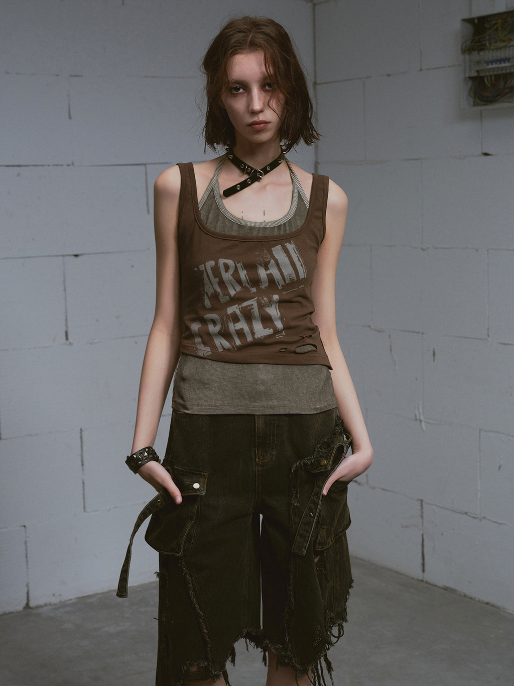 Distressed Grunge Baggy Denim Capris