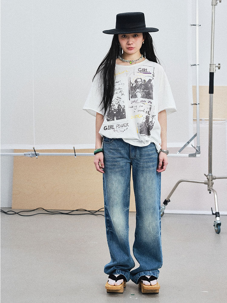 Oversized Telegram Print T-Shirt