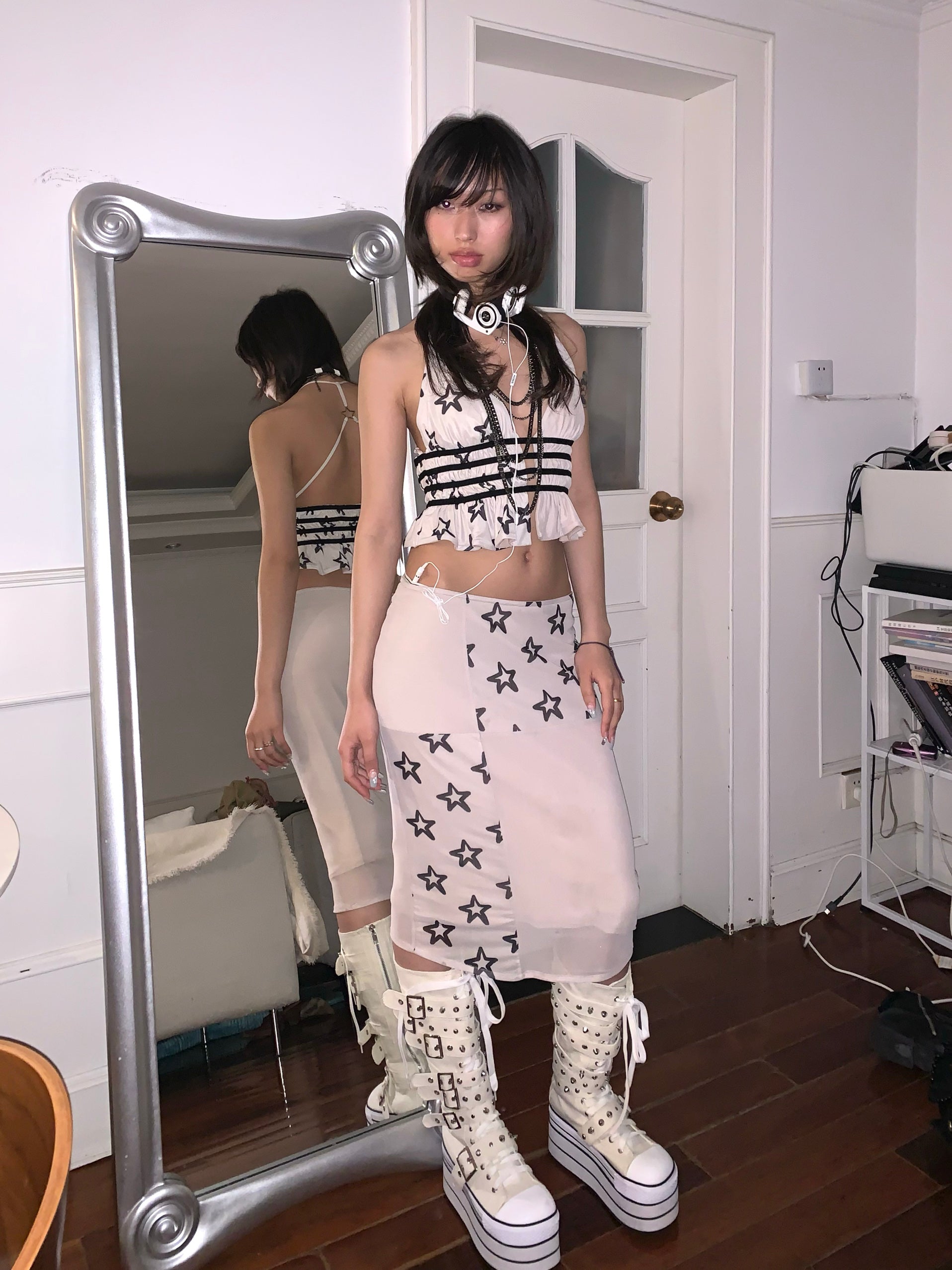 Star Print Vest & Shorts Set