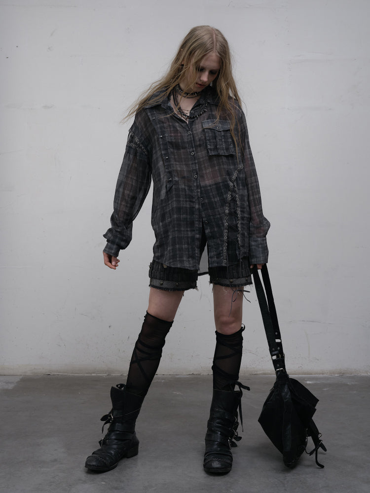 Sheer Chiffon Oversized Sun Protection Shirt