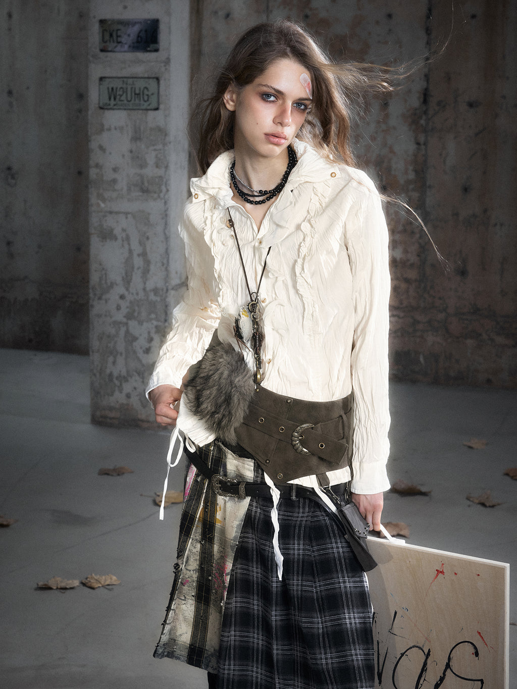 Ruffle Panel Chiffon Blouse