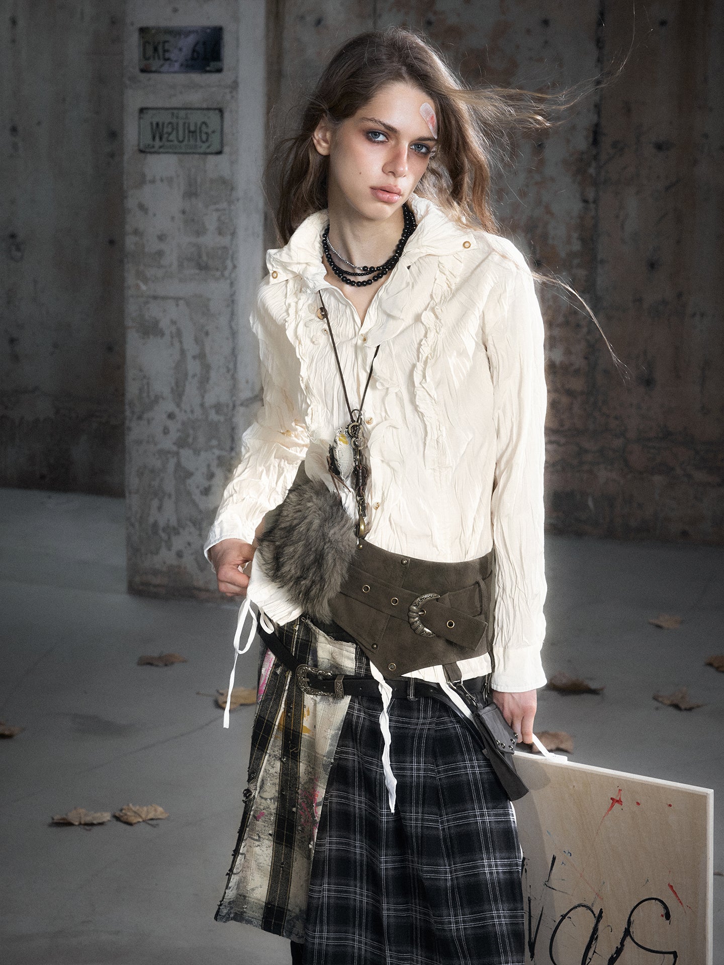 Ruffle Panel Chiffon Blouse