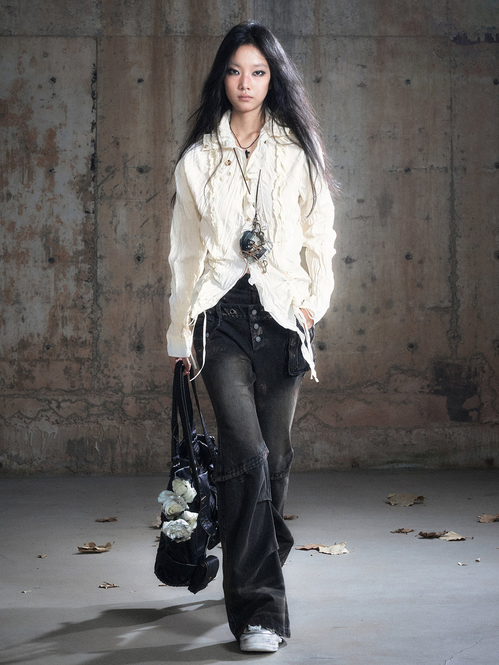 Tie-Dye Double Waist Paneled Jeans