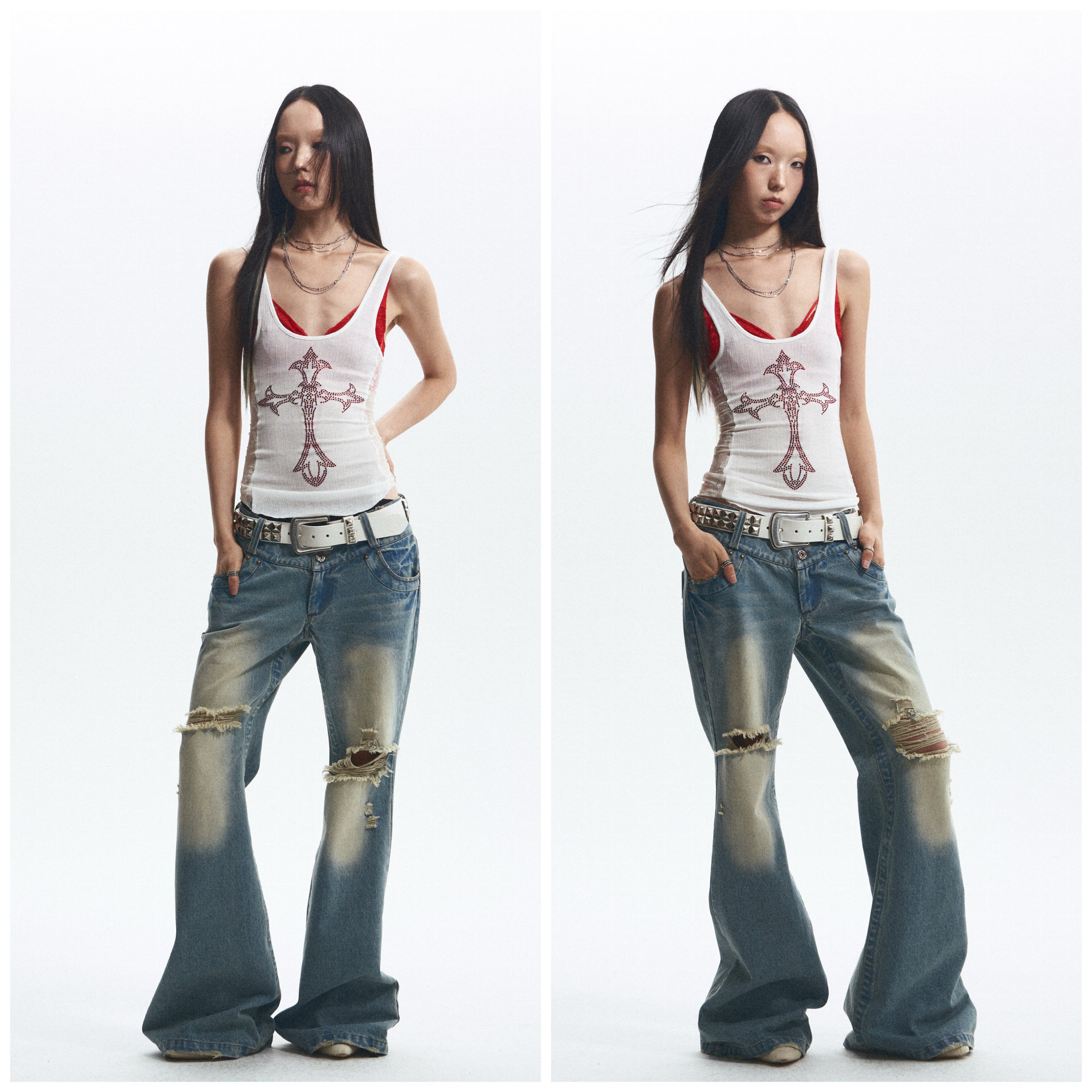 Slim Lace Splicing Stretch Camisole Shirt