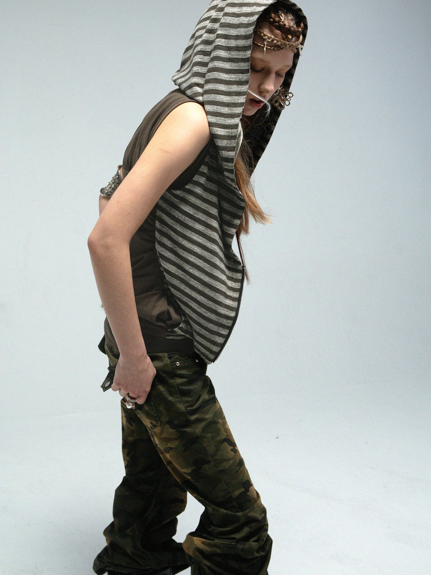 Draped Hooded Vest