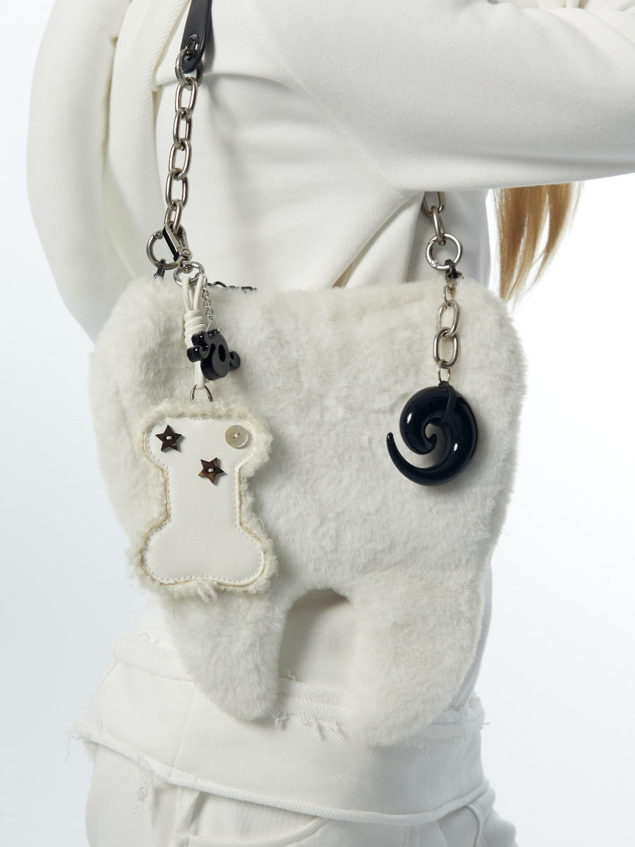 Irregular White Fang Shoulder Bag