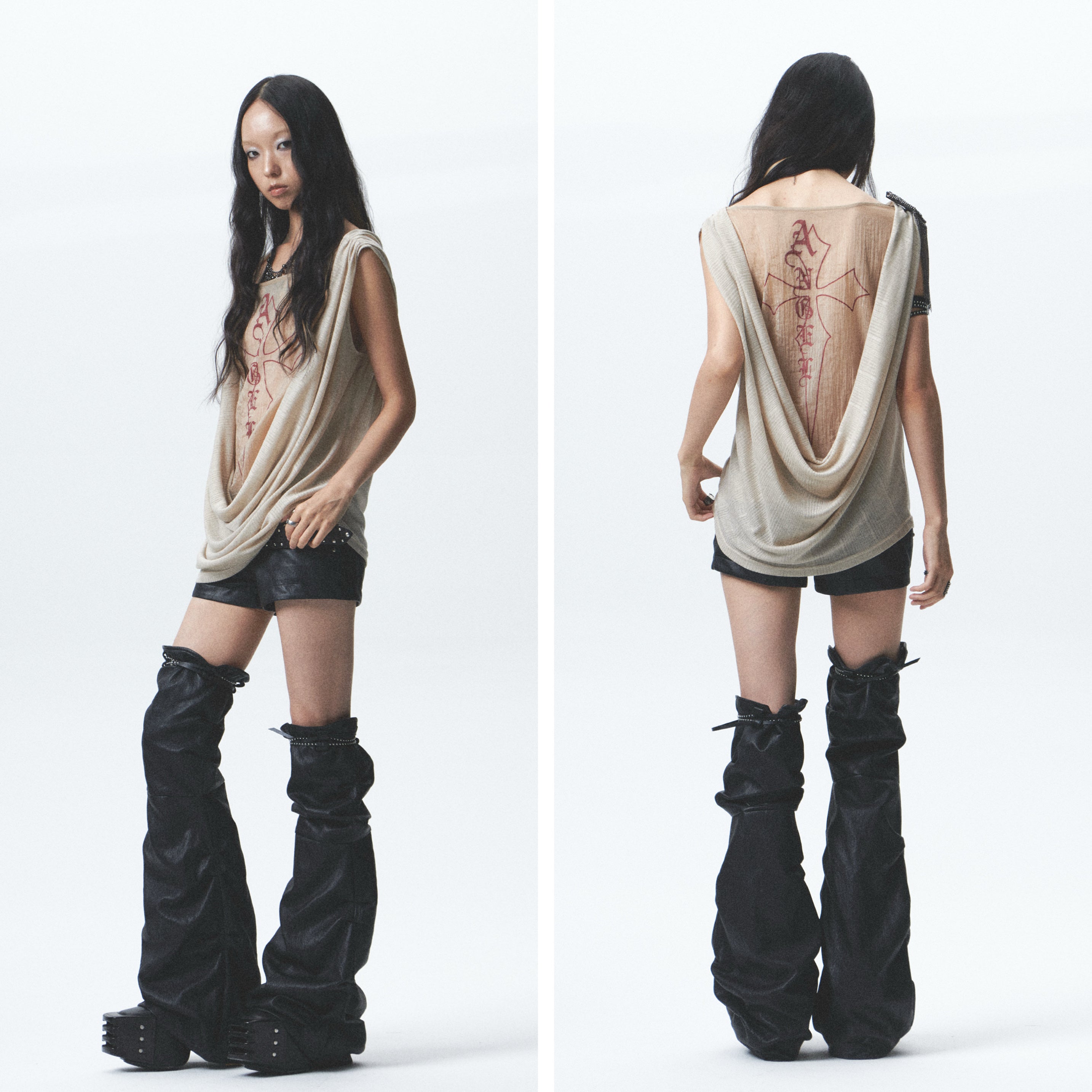 Oversized Reversible Draped Vest