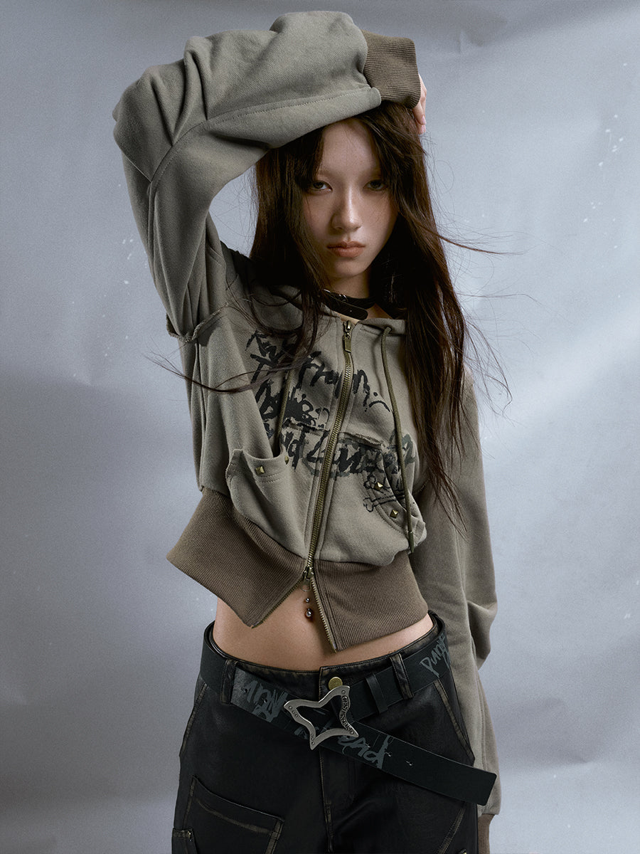 Distressed Butterfly Buckle Belt