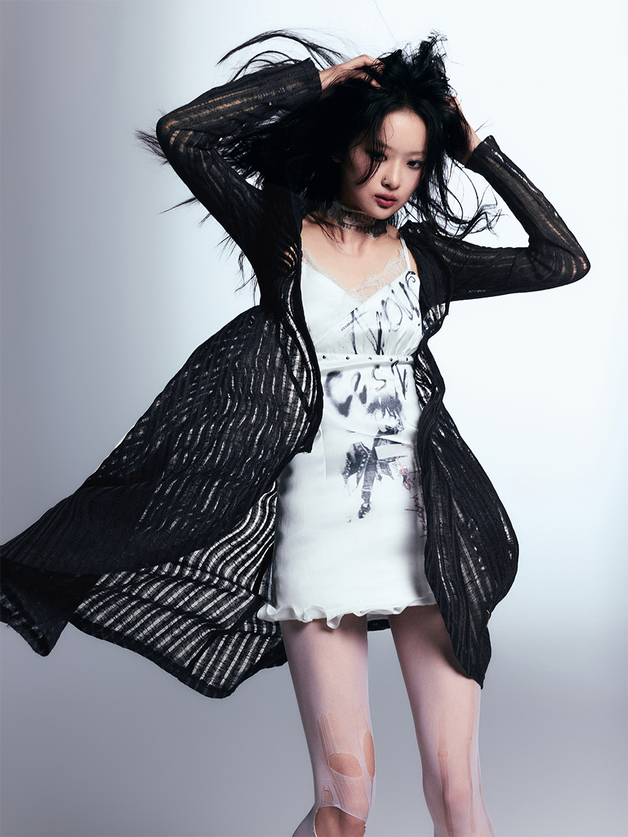 Graffiti Print Satin Camisole Dress