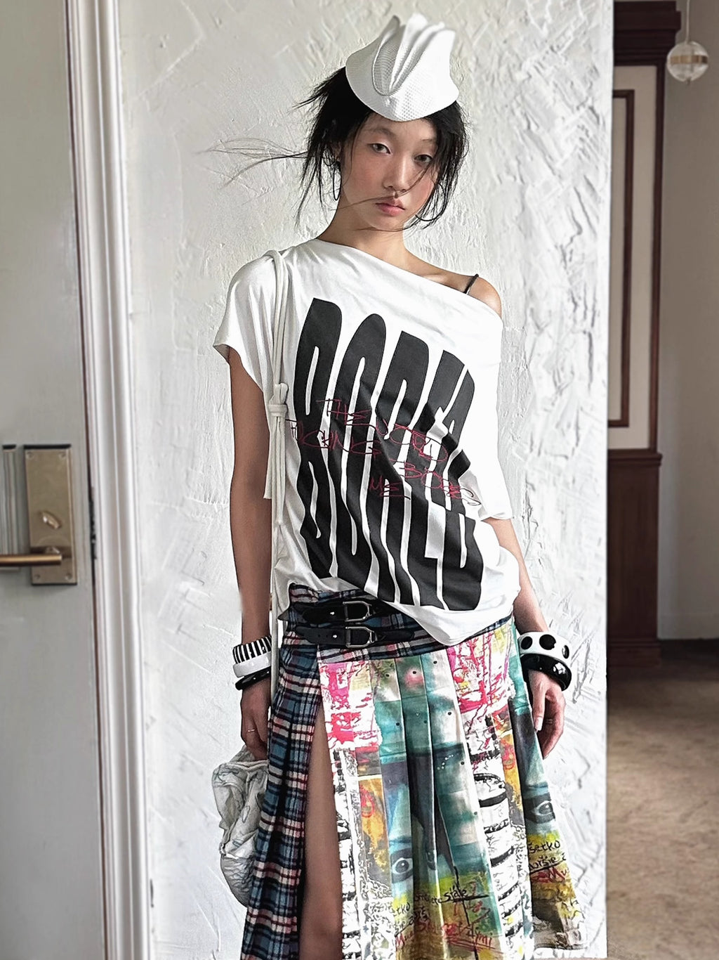 "BORED" Embroidered Deconstructed Tee