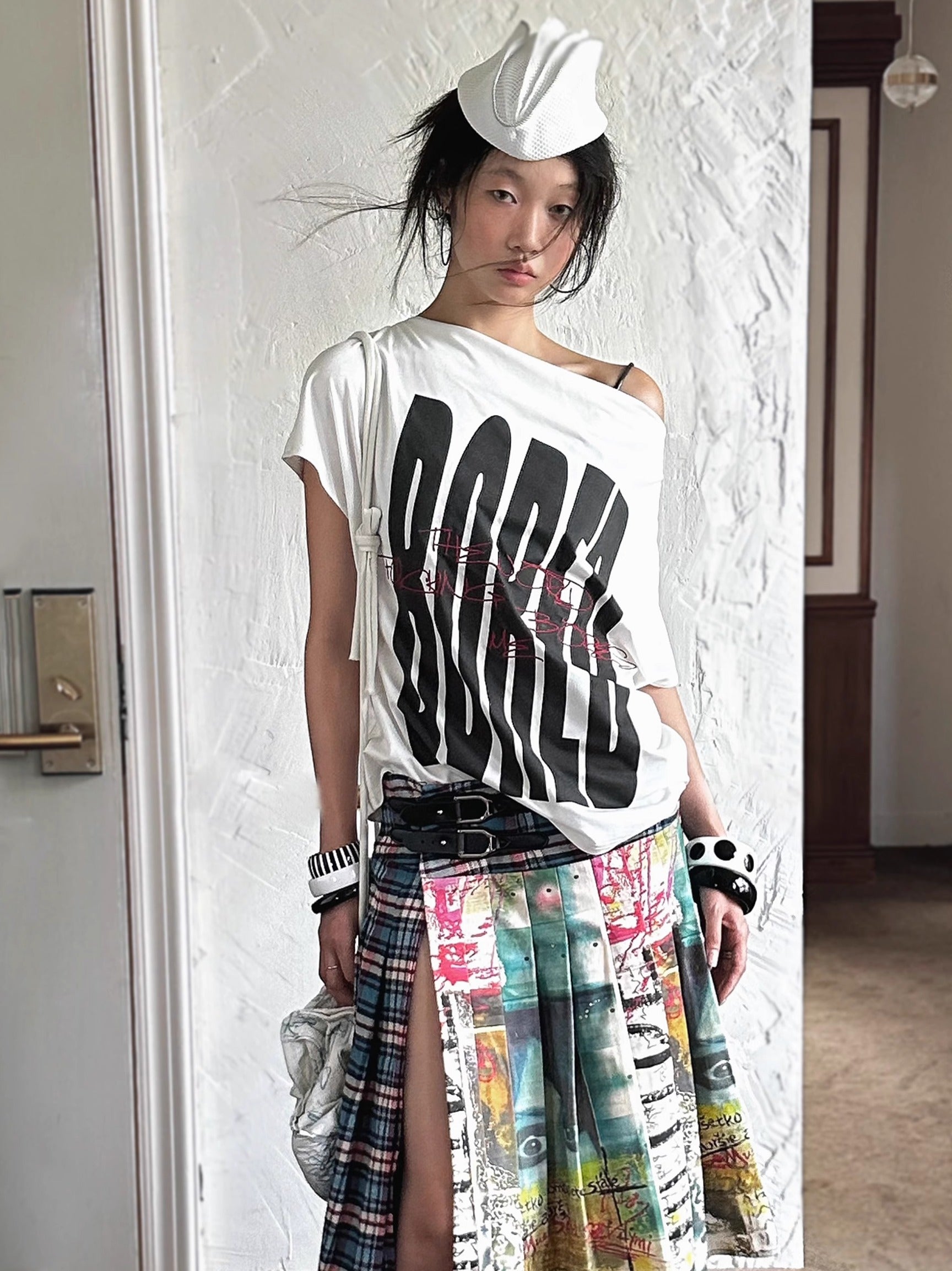 "BORED" Embroidered Deconstructed Tee