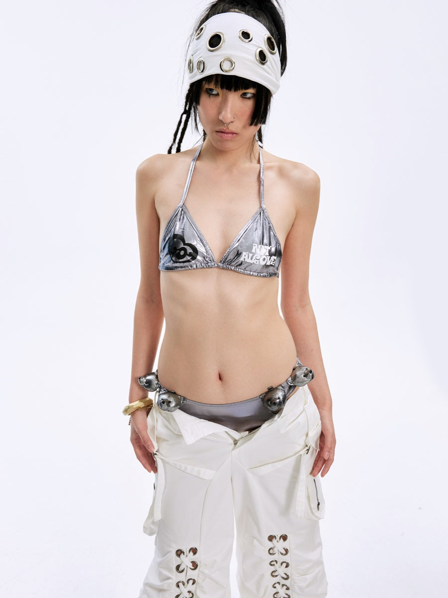 Bear Metal Silver Bikini Set