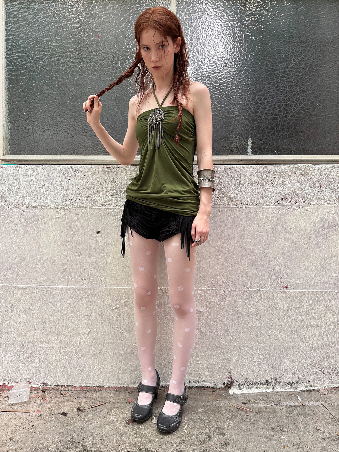 Metal Buckle Tube Halter Top