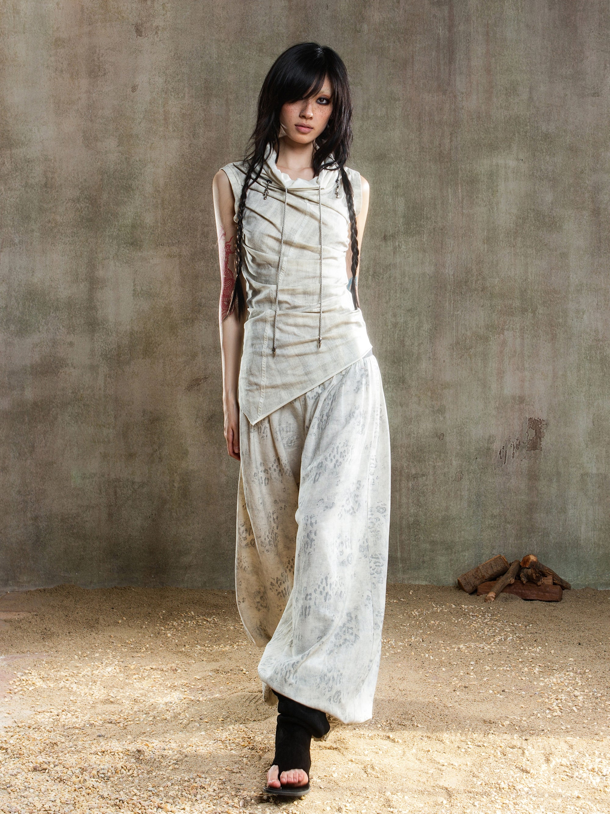 Pleated Asymmetrical Tank Top