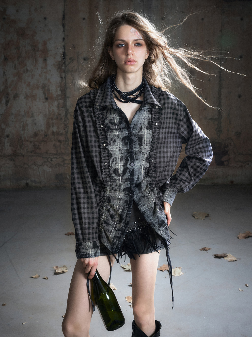 Ruffle Panel Chiffon Blouse