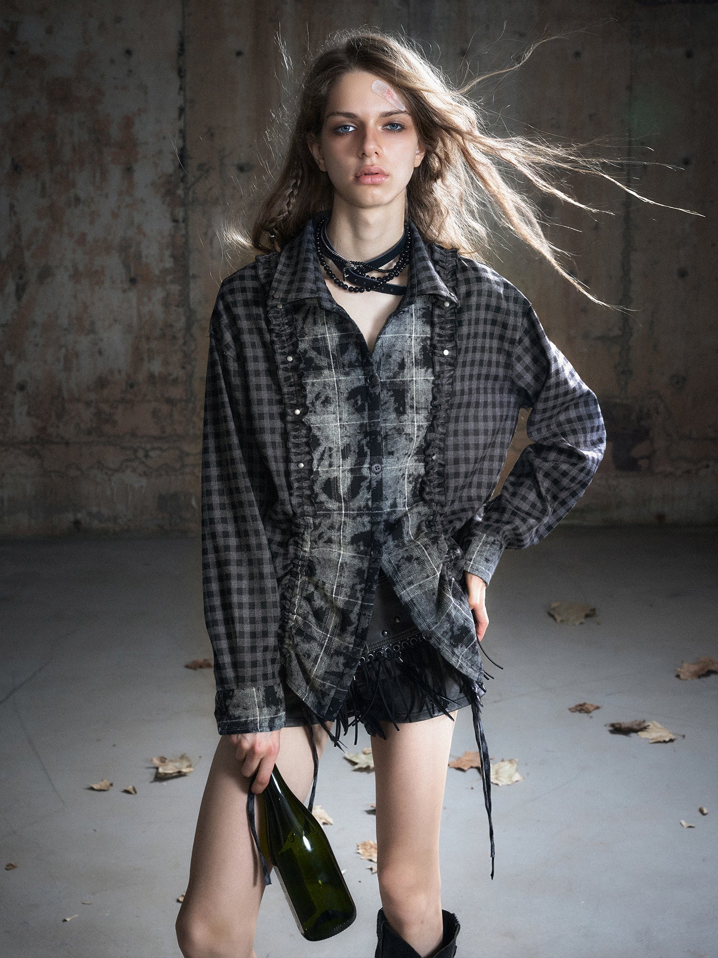 Ruffle Panel Chiffon Blouse