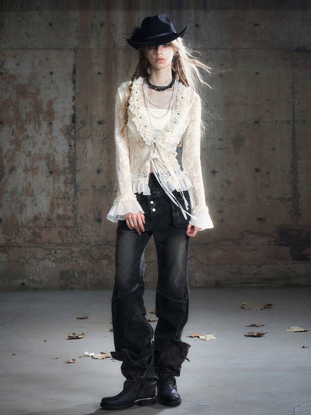 Tie-Dye Double Waist Paneled Jeans